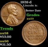 1926-d Lincoln Cent 1c Grades Select AU