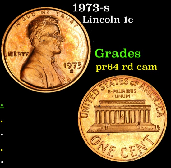 1973-s Lincoln Cent 1c Grades Choice Proof Red Cameo