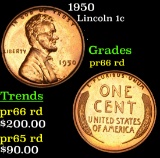 1950 Lincoln Cent 1c Grades Gem+ Proof Red