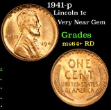 1941-p Lincoln Cent 1c Grades Choice+ Unc RD