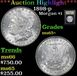 ***Auction Highlight*** 1898-p Morgan Dollar $1 Graded GEM+ Unc By USCG (fc)