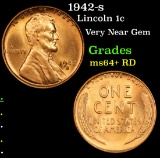 1942-s Lincoln Cent 1c Grades Choice+ Unc RD