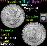 ***Auction Highlight*** 1890-cc Morgan Dollar $1 Graded Select Unc By USCG (fc)