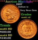 1907 Indian Cent 1c Grades Choice+ Unc RD