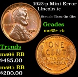 1923-p Mint Error Lincoln Cent 1c Grades Gem+ Unc RB