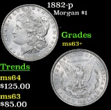 1882-p Morgan Dollar $1 Grades Select+ Unc
