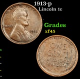 1913-p Lincoln Cent 1c Grades xf+