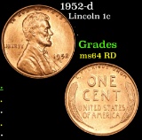1952-d Lincoln Cent 1c Grades Choice Unc RD