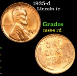 1935-d Lincoln Cent 1c Grades Choice Unc RD