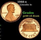 1988-s Lincoln Cent 1c Grades Gem++ Proof Red Deep cameo