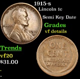 1915-s Lincoln Cent 1c Grades vf details