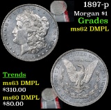1897-p Morgan Dollar $1 Grades Select Unc DMPL