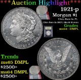 ***Auction Highlight*** 1921-p Morgan Dollar $1 Graded Choice Unc+ DMPL By USCG (fc)