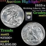 ***Auction Highlight*** 1933-s Walking Liberty Half Dollar 50c Graded GEM Unc By USCG (fc)