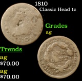 1810 Classic Head Large Cent 1c Grades ag