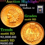 ***Auction Highlight*** 1904 Indian Cent 1c Graded GEM+ Unc RD By USCG (fc)