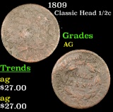 1809 Classic Head half cent 1/2c Grades ag