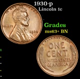 1930-p Lincoln Cent 1c Grades Select+ Unc BN