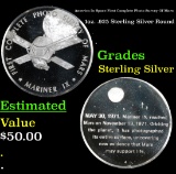 America In Space First Complete Photo Survey Of Mars 1oz. .925 Sterling Silver Round Grades