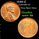 1946-d Lincoln Cent 1c Grades Choice+ Unc RB
