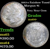 1883-o Rainbow Toned Morgan Dollar $1 Grades Choice+ Unc