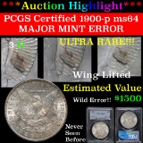 *Auction Highlight* PCGS Mint Error Floating Wing 1900-p Morgan Dollar $1 Graded ms64 By PCGS (fc)