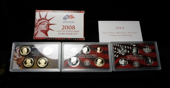 2008 United States Mint Silver Proof Set - 14 Pieces - Extremely low mintage, hard to find . .
