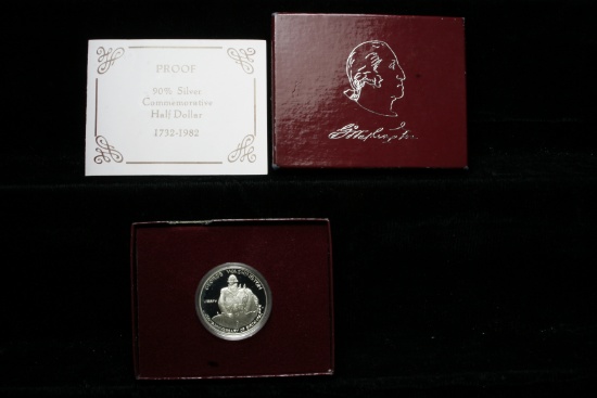1982 250th Anniversary George Washington Silver Proof Half Dollar . .