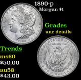 1890-p Morgan Dollar $1 Grades Unc Details