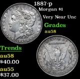 1887-p Morgan Dollar $1 Grades Choice AU/BU Slider