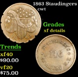 1863 Staudingers Civil War Token 1c Grades xf details