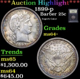 ***Auction Highlight*** 1899-p Barber Quarter 25c Graded Choice+ Unc By USCG (fc)