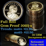 Proof 2005-s Sacagawea dollar roll $1, 20 pieces