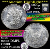 ***Auction Highlight*** 1896-p Morgan Dollar $1 Graded GEM Unc DMPL By USCG (fc)