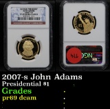 NGC 2007-s John Adams Presidential Dollar $1 Graded pr69 dcam By NGC