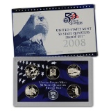 2008 United States Mint Proof Quarters Set - 5 Pieces - Extremely low mintage, hard to find . .