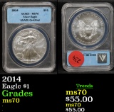 ANACS 2014 Silver Eagle Dollar $1 Graded ms70 By ANACS