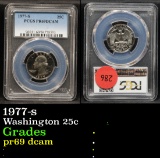 PCGS 1977-s Washington Quarter 25c Graded pr69 dcam By PCGS