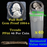 Proof 1984-s Jefferson nickel 5c roll, 40 pieces (fc)