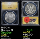 ANACS 1890-s Morgan Dollar $1 Graded au58 By AnaCS