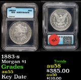 1883-s Morgan Dollar $1 Graded au55 details By ICG
