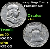 1955-p Bugs Bunny Franklin Half Dollar 50c Grades xf+