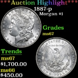 ***Auction Highlight*** 1887-p Morgan Dollar $1 Grades GEM++ Unc (fc)