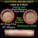 *Auction Highlight* Indian 1c Shotgun Roll, 1909 end, KEY date 's' mint on the other, Wow! fc