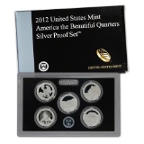 2012 United States Mint Quarters America the Beautiful Silver Proof Set - 5 pc set . .