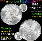 ***Auction Highlight*** 1898-p Morgan Dollar $1 Graded GEM+ PL By USCG (fc)