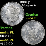 1886-p Morgan Dollar $1 Grades Choice Unc PL