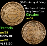 (1863) Army & Navy Civil War Token 1c Grades Choice AU/BU Slider