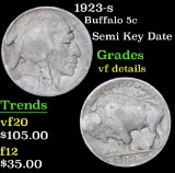 1923-s Buffalo Nickel 5c Grades vf details