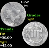 1852 Three Cent Silver 3cs Grades vg+